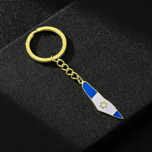 Israel Flag Map Keychain