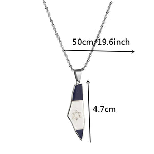 Israel Flag Map Necklace