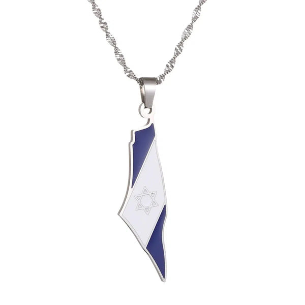 Israel Flag Map Necklace Collection