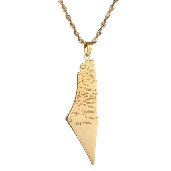 Israel Flag Map Necklace Collection