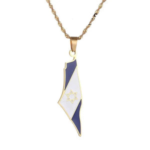 Israel Flag Map Necklace Collection