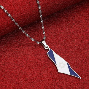 Israel Flag Map Necklace Collection