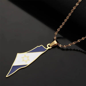 Israel Flag Map Necklace Collection