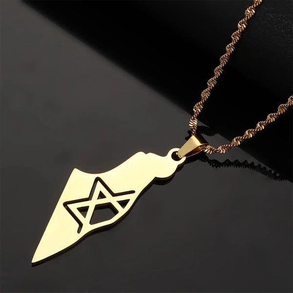 Israel Flag Map Necklace Collection