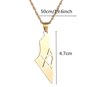 Israel Flag Map Necklace Collection