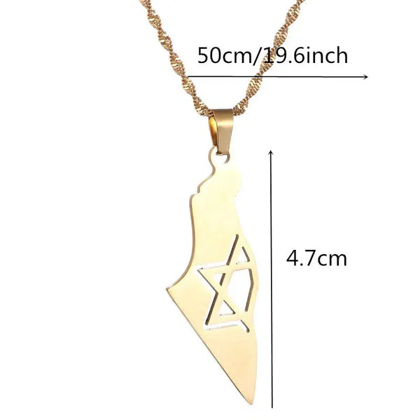 Israel Flag Map Necklace Collection