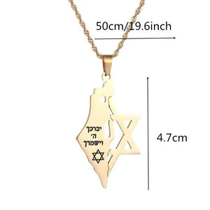 Israel Flag Map Necklace Collection