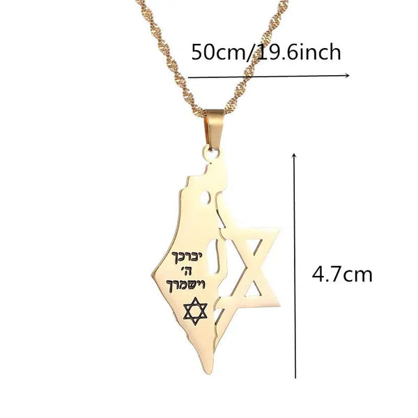 Israel Flag Map Necklace Collection