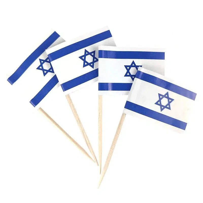 Israel Flag Toothpicks - Cupcake Toppers (100Pcs)