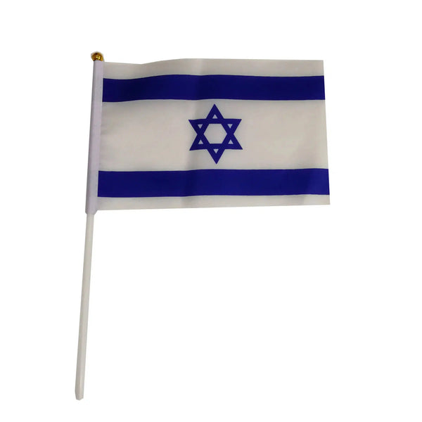 Israel Flag on Stick - Small Handheld Flag (50/100Pcs)