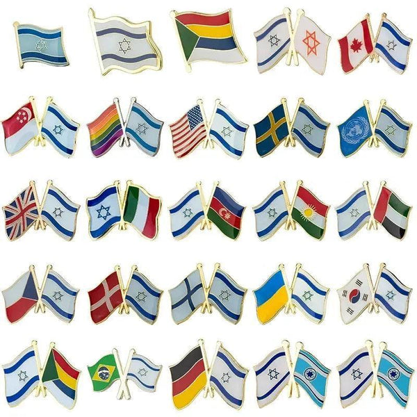 Israel Friendship Flag Lapel Pin Collection - Enamel Pin Flag