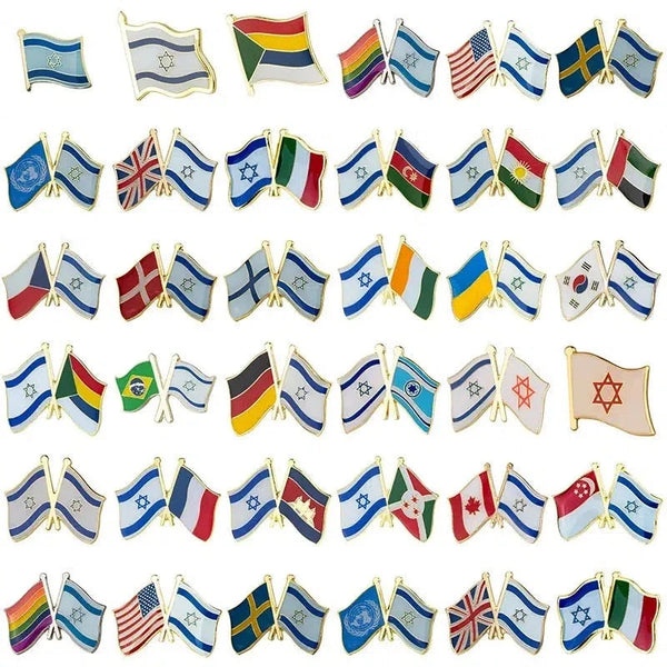 Israel Friendship Flag Lapel Pin Collection - Enamel Pin Flag