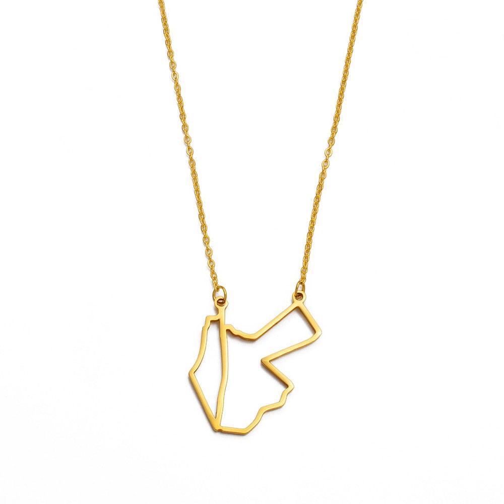 Israel Jordan Map Necklace