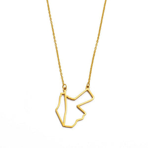 Israel Jordan Map Necklace