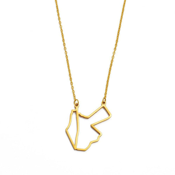 Israel Jordan Map Necklace