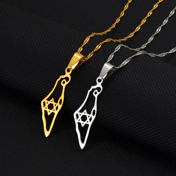 Israel Map Necklace