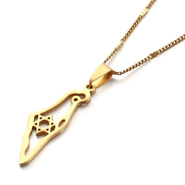 Israel Map Necklace