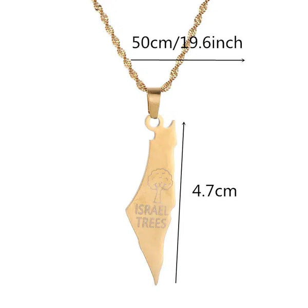 Israel Map Necklace Collection