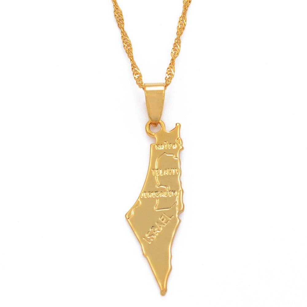 Israel Map Necklace