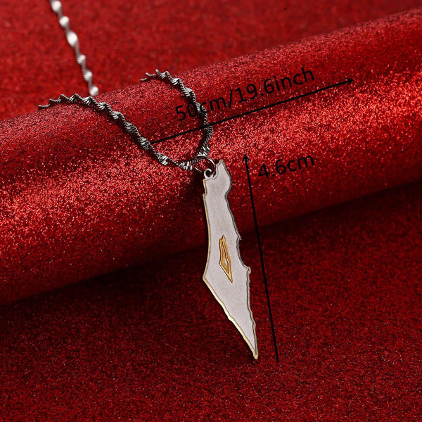 Israel & Palestine Map Necklace