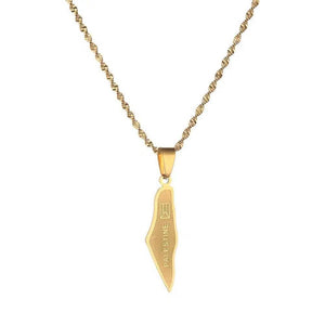 Israel & Palestine Map Necklace