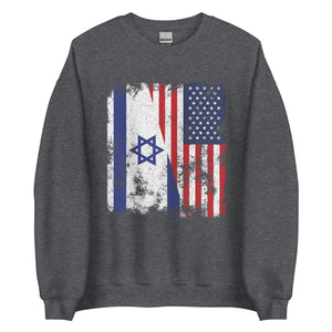 Israel USA Flag - Half American Sweatshirt