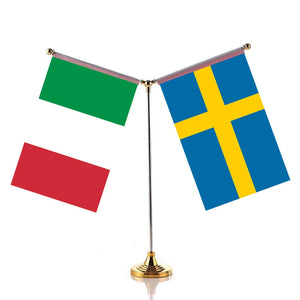 Italy Denmark Desk Flag - Custom Table Flags (Small)