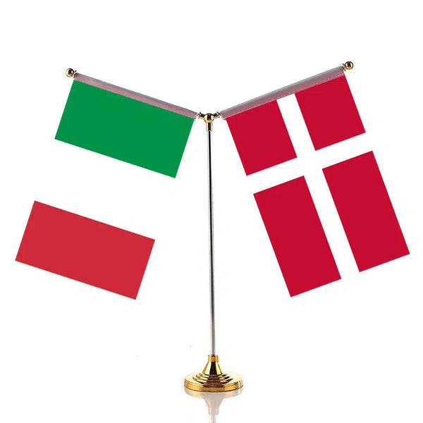 Italy Denmark Desk Flag - Custom Table Flags (Small)