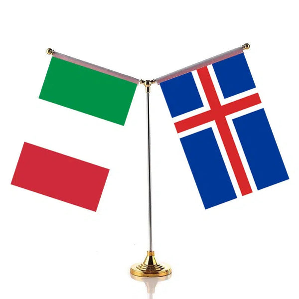 Italy Denmark Desk Flag - Custom Table Flags (Small)