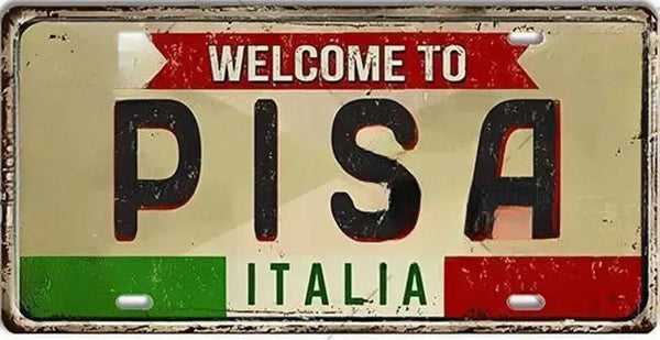 Italy Flag License Plate Collection - Decorative Metal Tin Signs