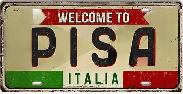 Italy Flag License Plate Collection - Decorative Metal Tin Signs