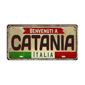 Italy Flag License Plate Collection - Decorative Metal Tin Signs