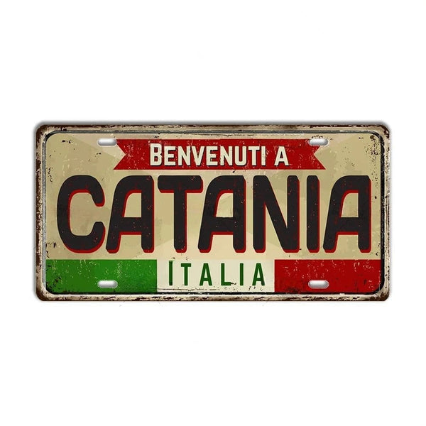 Italy Flag License Plate Collection - Decorative Metal Tin Signs