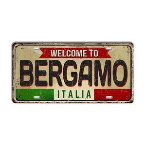 Italy Flag License Plate Collection - Decorative Metal Tin Signs