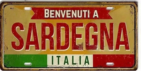 Italy Flag License Plate Collection - Decorative Metal Tin Signs