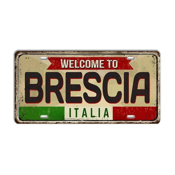 Italy Flag License Plate Collection - Decorative Metal Tin Signs