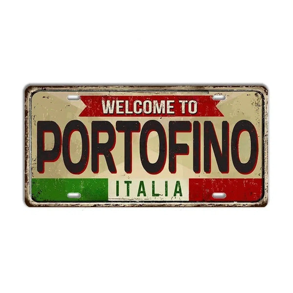 Italy Flag License Plate Collection - Decorative Metal Tin Signs