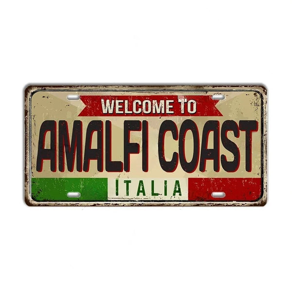 Italy Flag License Plate Collection - Decorative Metal Tin Signs