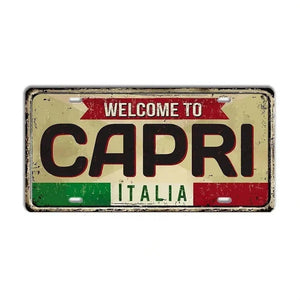 Italy Flag License Plate Collection - Decorative Metal Tin Signs