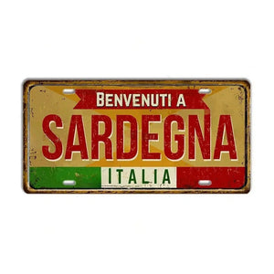 Italy Flag License Plate Collection - Decorative Metal Tin Signs