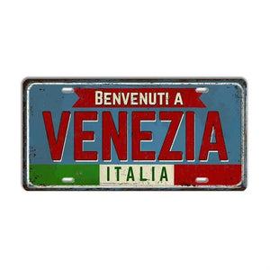 Italy Flag License Plate Collection - Decorative Metal Tin Signs