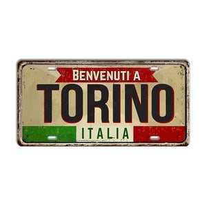 Italy Flag License Plate Collection - Decorative Metal Tin Signs