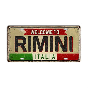 Italy Flag License Plate Collection - Decorative Metal Tin Signs