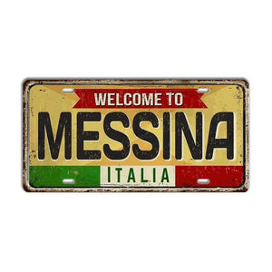 Italy Flag License Plate Collection - Decorative Metal Tin Signs