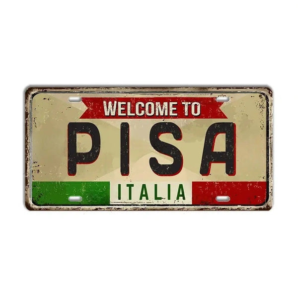 Italy Flag License Plate Collection - Decorative Metal Tin Signs