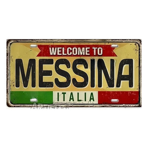 Italy Flag License Plate Collection - Decorative Metal Tin Signs