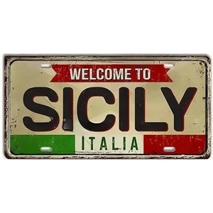 Italy Flag License Plate Collection - Decorative Metal Tin Signs