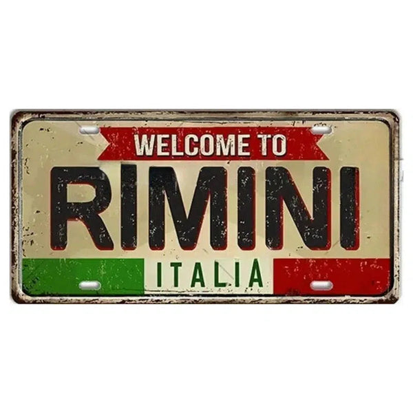 Italy Flag License Plate Collection - Decorative Metal Tin Signs