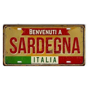 Italy Flag License Plate Collection - Decorative Metal Tin Signs