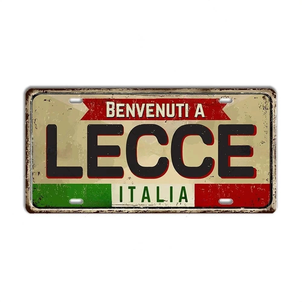 Italy Flag License Plate Collection - Decorative Metal Tin Signs